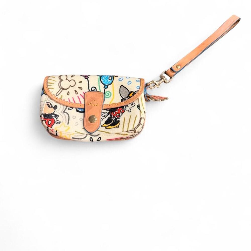 Dooney & Bourke Disney Parks Sketch Snap Flap Wristlet Pouch Wallet